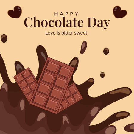 Happy chocolate day banner design template.のイラスト素材
