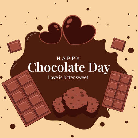 Happy chocolate day banner design template.のイラスト素材