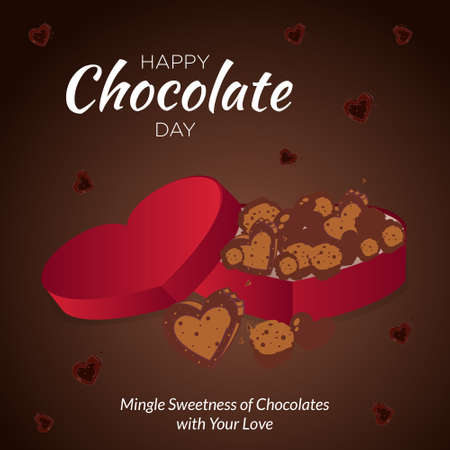 Happy chocolate day banner design template.のイラスト素材