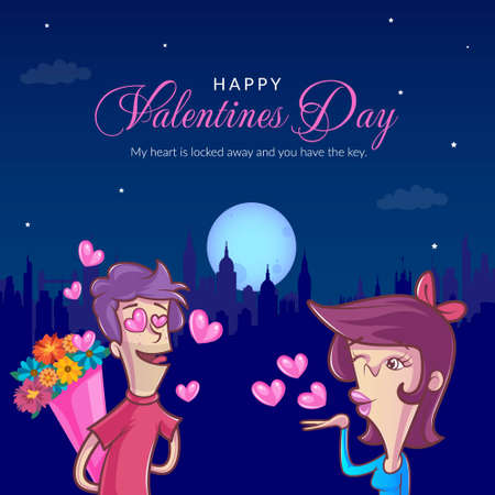 Happy valentine's day beautiful banner design template.のイラスト素材