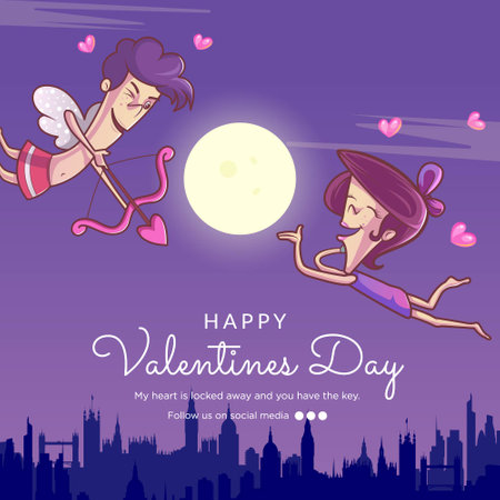 Happy valentine's day beautiful banner design template.のイラスト素材