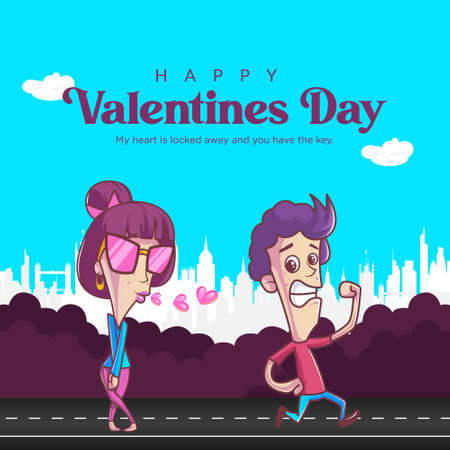 Happy valentine's day beautiful banner design template.のイラスト素材
