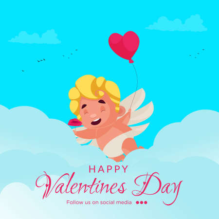 Happy valentine's day beautiful banner design template.のイラスト素材