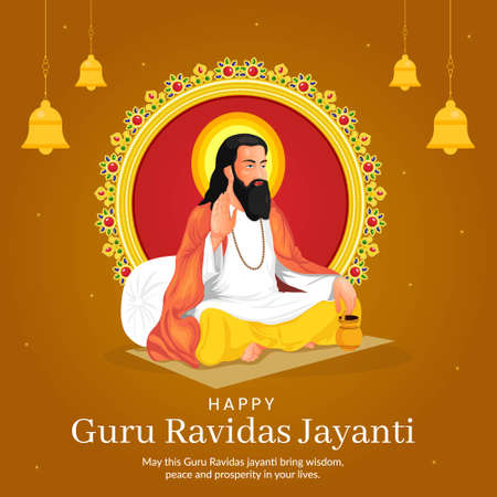 Guru ravidas jayanti banner design template.のイラスト素材