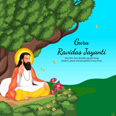 Guru ravidas jayanti banner design template.のイラスト素材