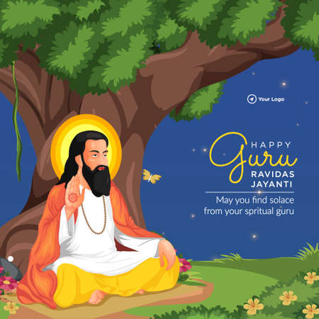 Guru ravidas jayanti banner design template.のイラスト素材
