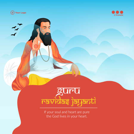 Guru ravidas jayanti banner design template.のイラスト素材