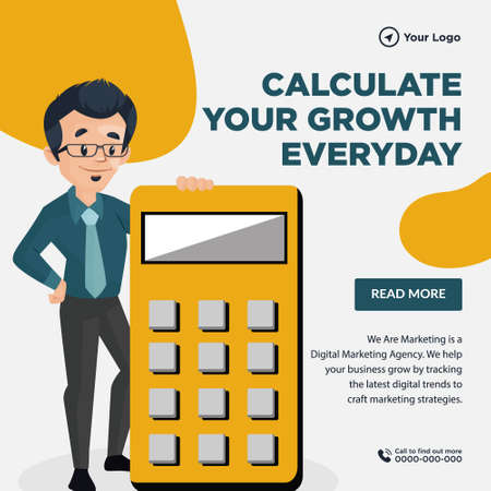 Banner design of calculate your growth everyday template.のイラスト素材
