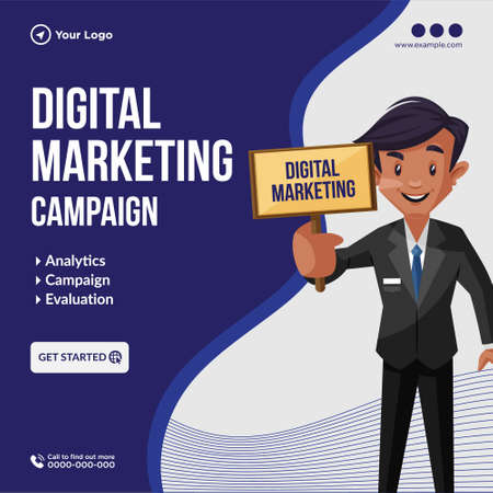 Banner design of digital marketing campaign template.のイラスト素材