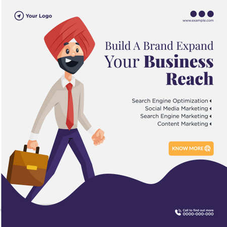 Banner design of build a brand expand your business reach template.のイラスト素材