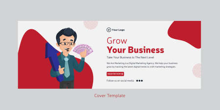 Cover page of grow your business take your business to the next level template.のイラスト素材