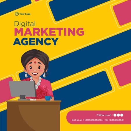 Banner design of digital marketing agency template.のイラスト素材