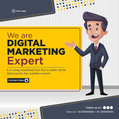 Banner design of we are digital marketing expert template.のイラスト素材