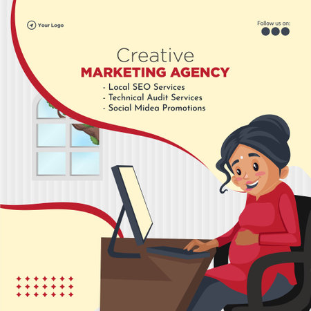 Banner design of creative marketing agency template.のイラスト素材