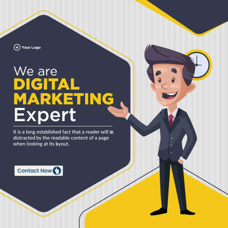 Banner design of we are digital marketing expert template.のイラスト素材