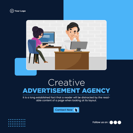 Banner design of creative advertisement agency template.のイラスト素材