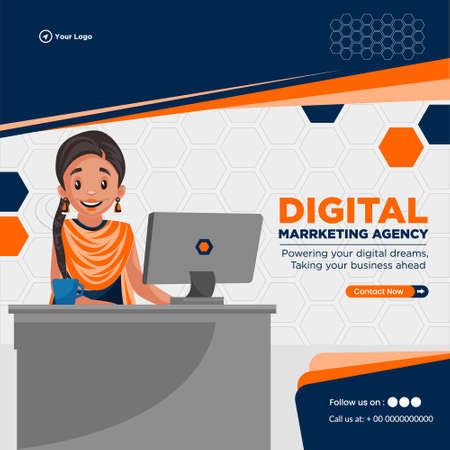 Banner design of digital marketing agency template.のイラスト素材