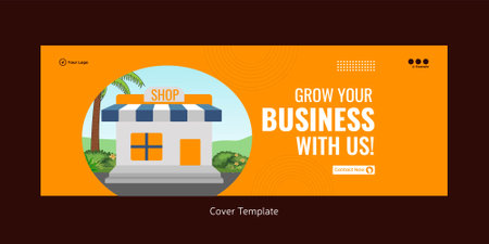 Cover page of grow your business with us template.のイラスト素材