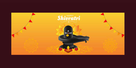 Happy maha shivratri indian traditional festival cover page design.のイラスト素材
