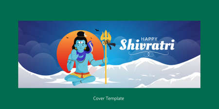 Happy maha shivratri indian traditional festival cover page design.のイラスト素材
