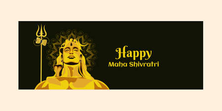 Happy maha shivratri indian traditional festival cover page design.のイラスト素材