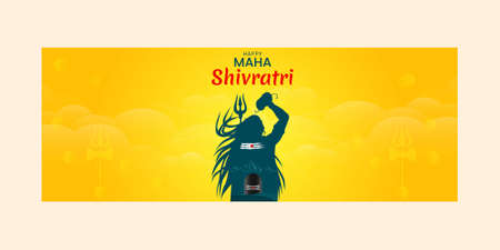 Happy maha shivratri indian traditional festival cover page design.のイラスト素材