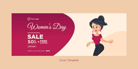 Cover page of happy women's day sale template.のイラスト素材