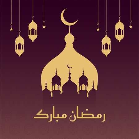 Flat Ramadan Kareem Indian festival banner design template.のイラスト素材