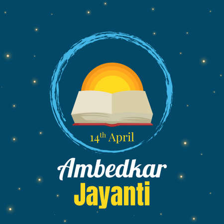 Banner design of Happy Ambedkar Jayanti  template.のイラスト素材