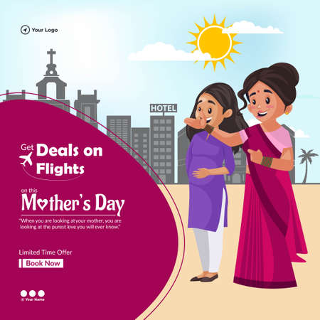 Banner design of happy mother's day  template.のイラスト素材