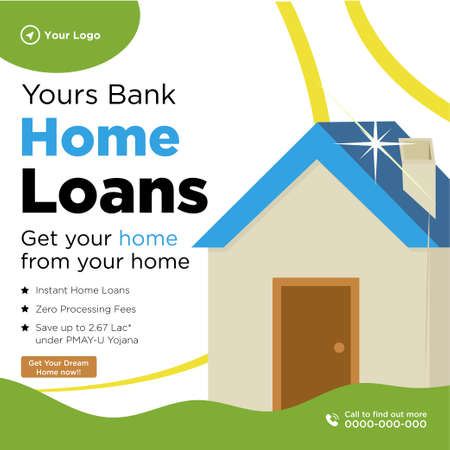 Banner design of yours bank home loans template.のイラスト素材