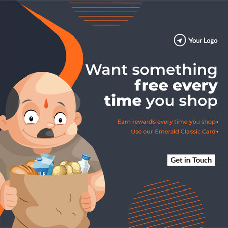 Banner design of want something free every time you shop template.のイラスト素材