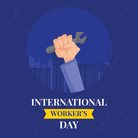 Banner design of international worker's day template.のイラスト素材