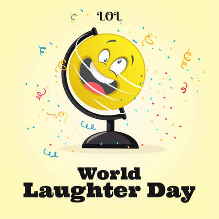 Banner design of world laughter day cartoon style template.のイラスト素材