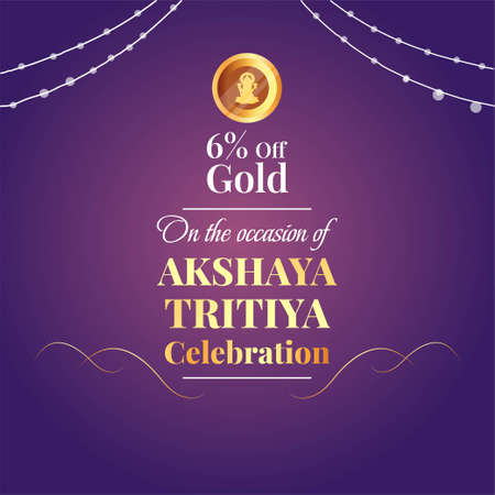 Hindu festival Happy akshaya tritiya  banner design template.のイラスト素材
