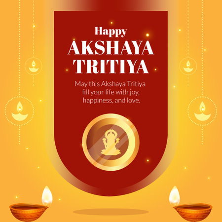 Hindu festival Happy akshaya tritiya  banner design template.のイラスト素材