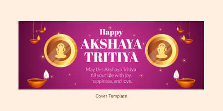 Hindu festival Happy akshaya tritiya  cover page design.のイラスト素材