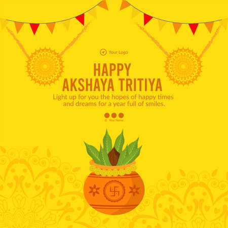 Flat design of Akshaya Tritiya banner template.のイラスト素材