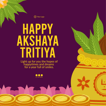 Flat design of Akshaya Tritiya banner template.のイラスト素材