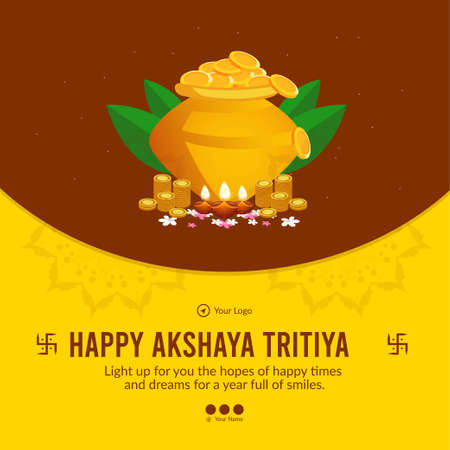 Flat design of Akshaya Tritiya banner template.のイラスト素材