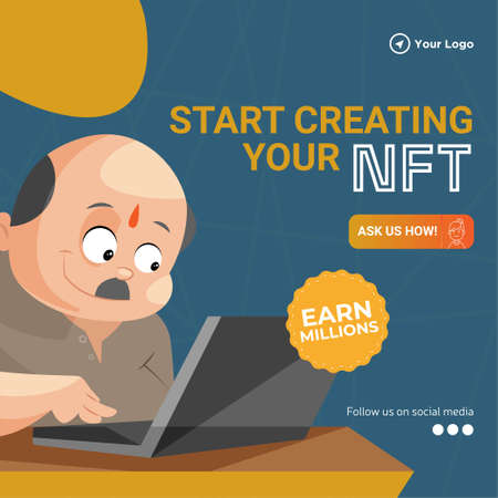 Banner design of start creating your NFT template.のイラスト素材