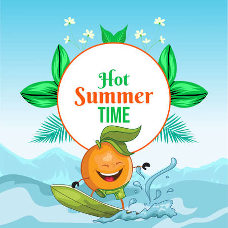 Hot summer time banner design template.のイラスト素材