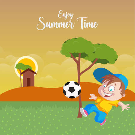 Enjoy summer time banner design template.のイラスト素材
