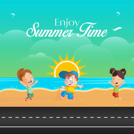 Banner design of enjoy summer time template.のイラスト素材