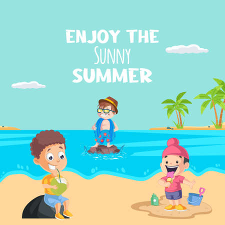 Banner design of enjoy the sunny summer template.のイラスト素材