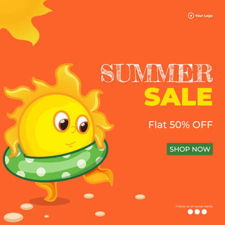 Summer sale banner design template.のイラスト素材