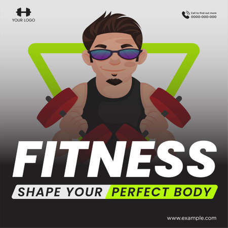 Banner design of shape your perfect body template.のイラスト素材