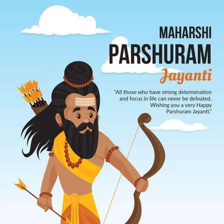 Happy Maharshi Parshuram Jayanti Indian Hindu festival celebration banner template.のイラスト素材
