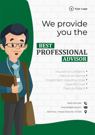 We provide you the best professional advisor portrait template design.のイラスト素材