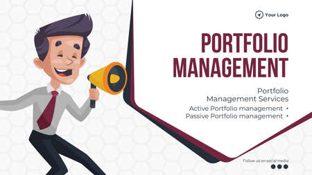 Portfolio management services landscape banner design template.のイラスト素材